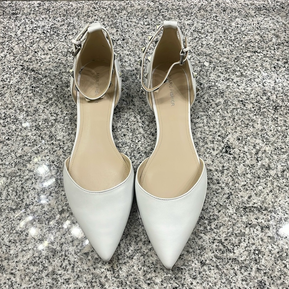 Marc Fisher White Pointed Toe Sandals